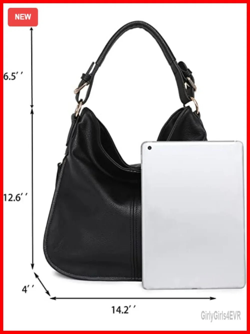 Vegan Leather Hobo Bag with Expandable Zipper, Shoulder Crossbody Handbag